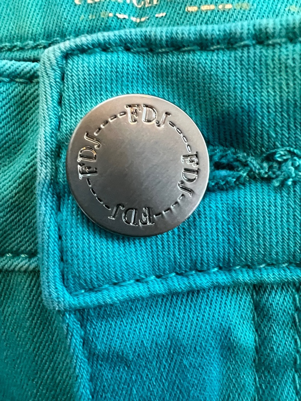 FJD Olivia Turquoise Jeans with Fringe Hem Size 12 - Picture 5 of 7